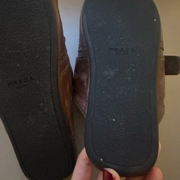 Prada brown distressed mules - Picture 4 of 7